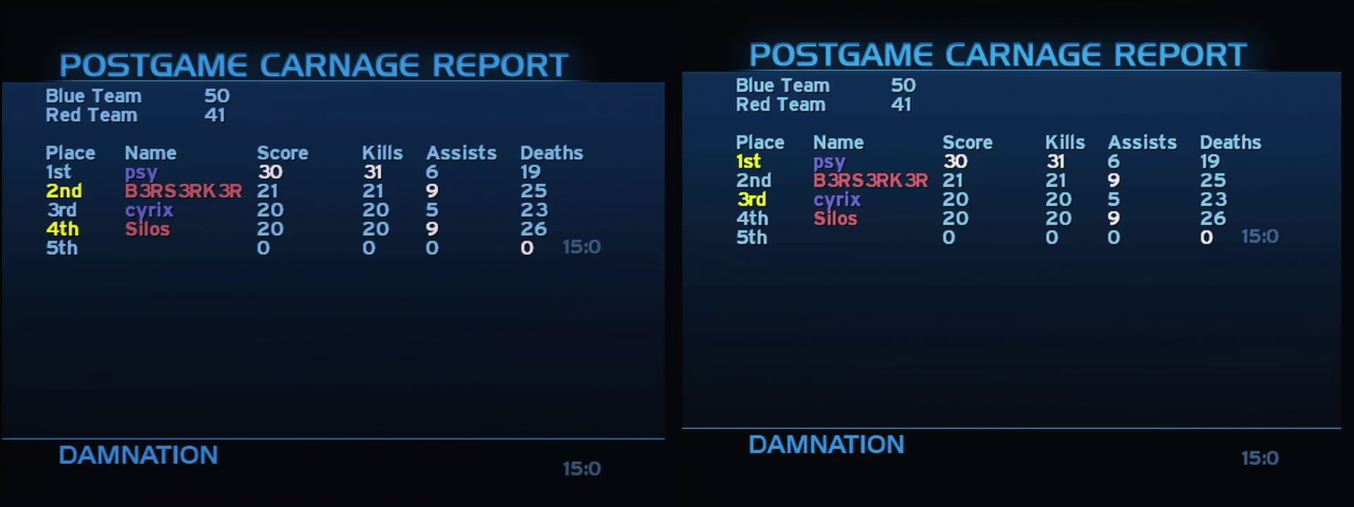 Post Game Carnage Report