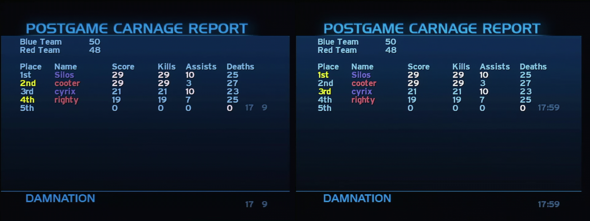 Post Game Carnage Report